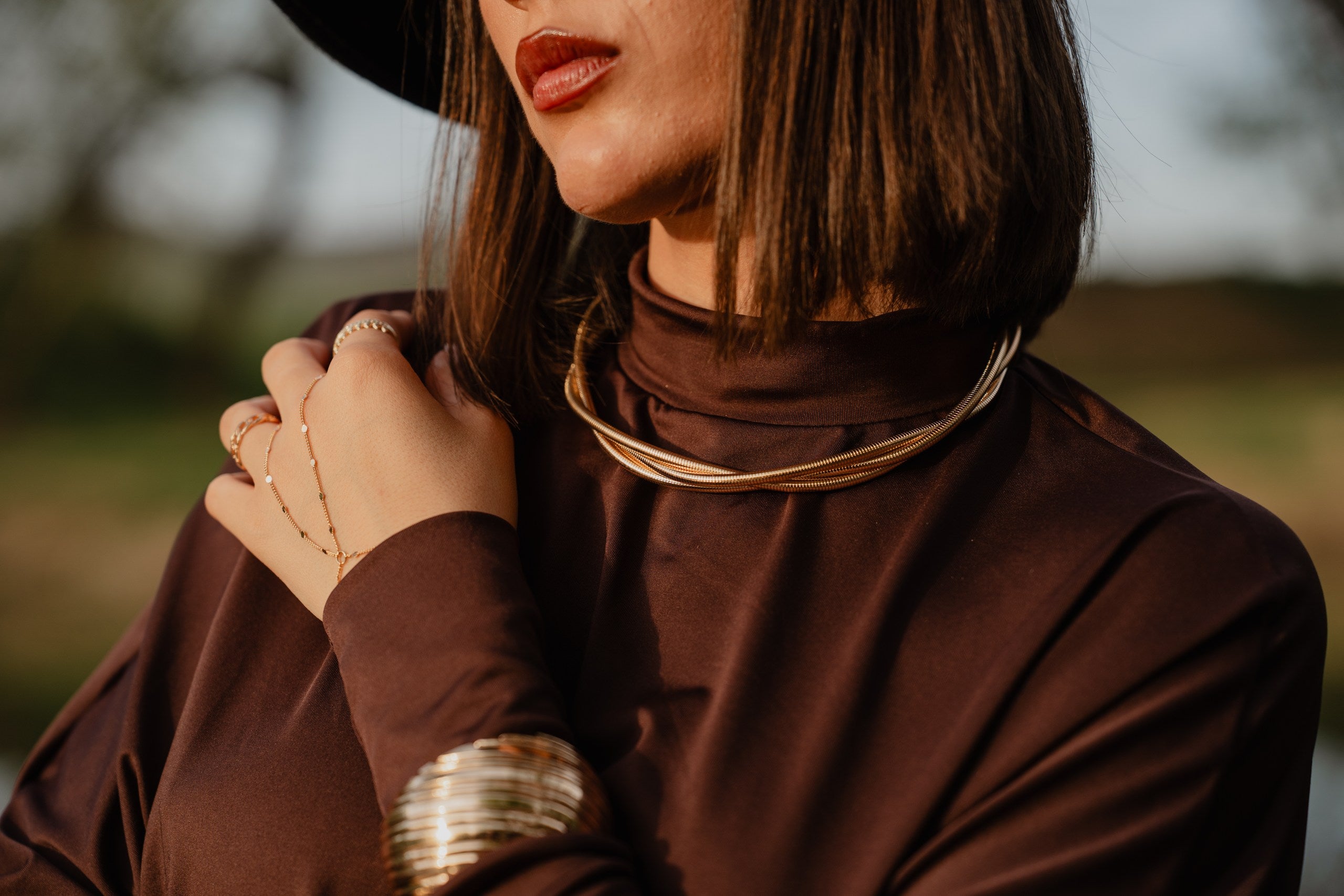 Colier auriu împletit